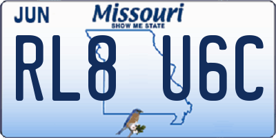MO license plate RL8U6C
