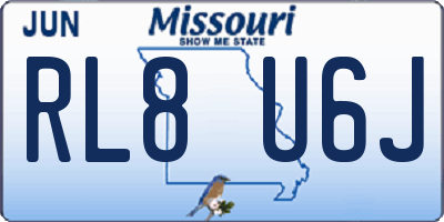 MO license plate RL8U6J