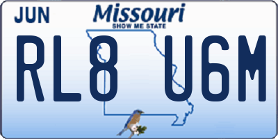 MO license plate RL8U6M