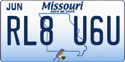 MO license plate RL8U6U