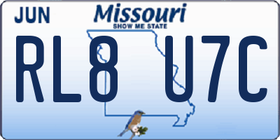 MO license plate RL8U7C