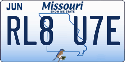 MO license plate RL8U7E