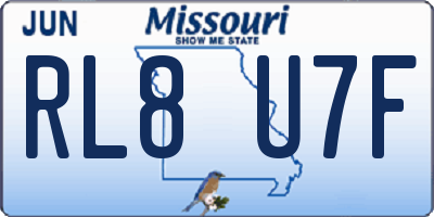 MO license plate RL8U7F