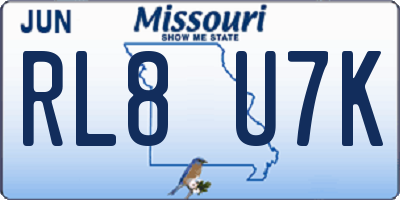 MO license plate RL8U7K