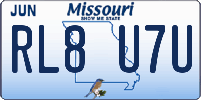 MO license plate RL8U7U