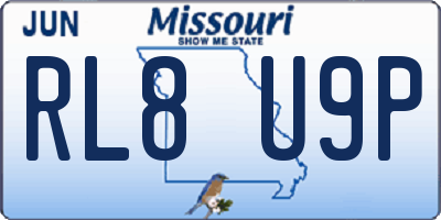 MO license plate RL8U9P