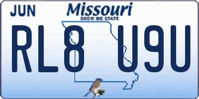 MO license plate RL8U9U