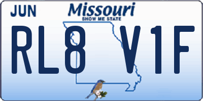 MO license plate RL8V1F
