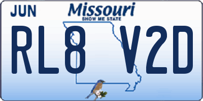 MO license plate RL8V2D