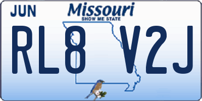 MO license plate RL8V2J