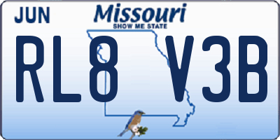 MO license plate RL8V3B