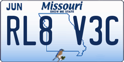 MO license plate RL8V3C