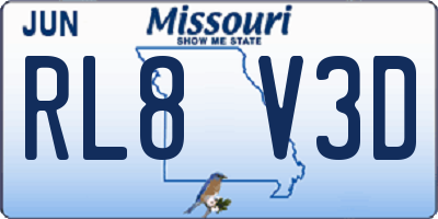 MO license plate RL8V3D
