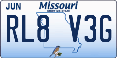 MO license plate RL8V3G