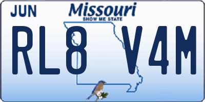 MO license plate RL8V4M