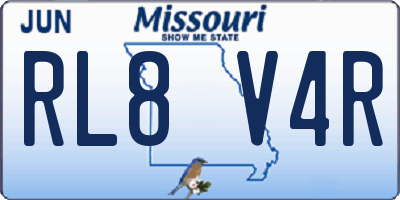 MO license plate RL8V4R