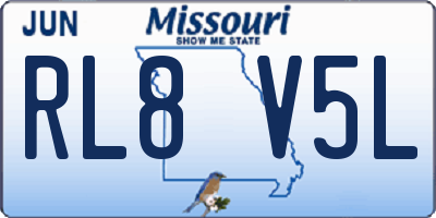 MO license plate RL8V5L