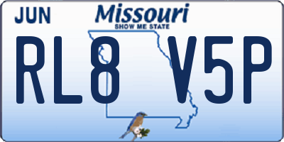 MO license plate RL8V5P