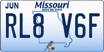 MO license plate RL8V6F