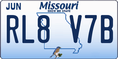 MO license plate RL8V7B