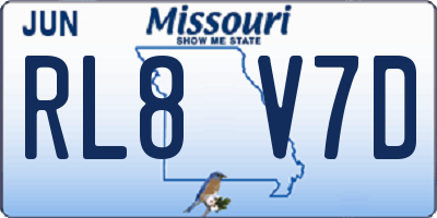 MO license plate RL8V7D