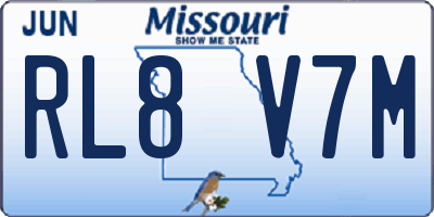 MO license plate RL8V7M