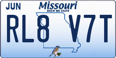 MO license plate RL8V7T