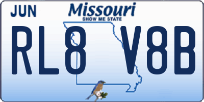 MO license plate RL8V8B