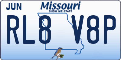 MO license plate RL8V8P