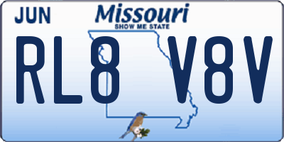 MO license plate RL8V8V