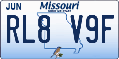 MO license plate RL8V9F