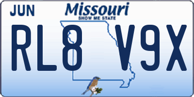 MO license plate RL8V9X