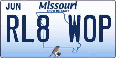 MO license plate RL8W0P