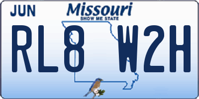 MO license plate RL8W2H