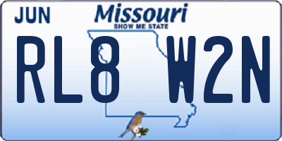 MO license plate RL8W2N