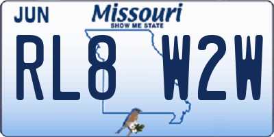 MO license plate RL8W2W