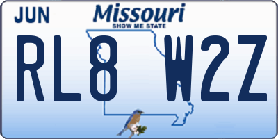 MO license plate RL8W2Z