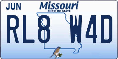MO license plate RL8W4D