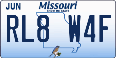 MO license plate RL8W4F