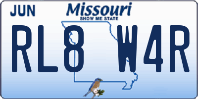 MO license plate RL8W4R