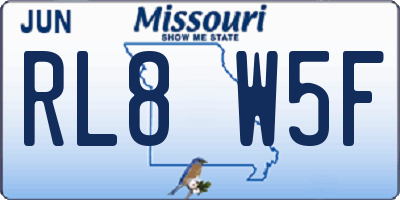 MO license plate RL8W5F