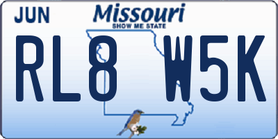 MO license plate RL8W5K