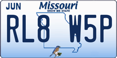 MO license plate RL8W5P