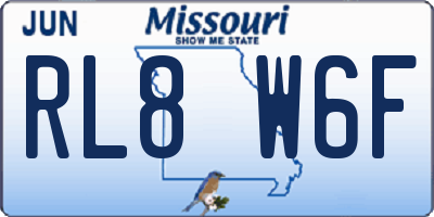 MO license plate RL8W6F