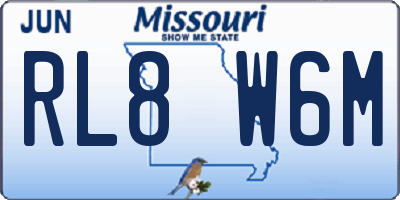 MO license plate RL8W6M