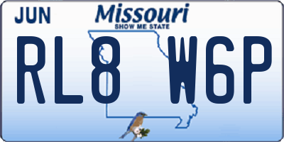 MO license plate RL8W6P