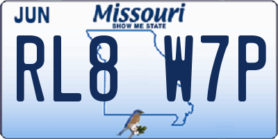 MO license plate RL8W7P