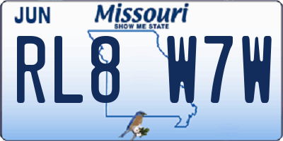 MO license plate RL8W7W