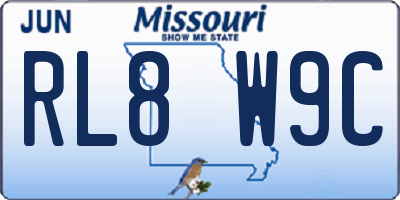 MO license plate RL8W9C