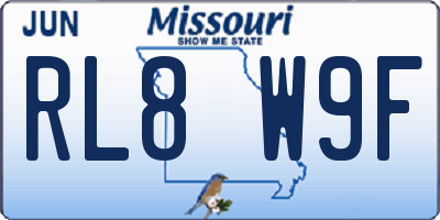 MO license plate RL8W9F